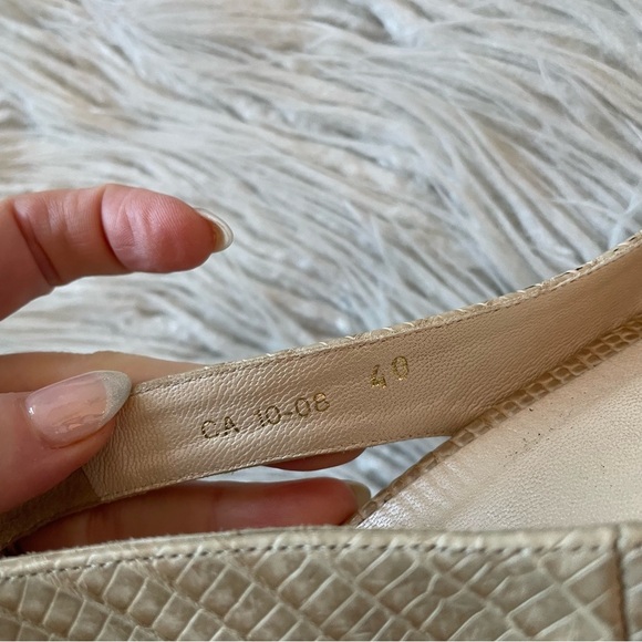 Christian Dior Whisper Snake Embossed Leather Cutout Slingback Platform Pumps 40 - Picture 12 of 12
